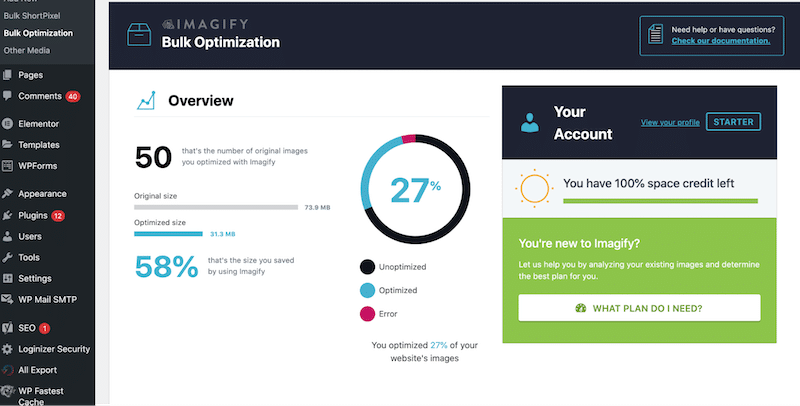 Bulk Optimization Feature - Source: Imagify