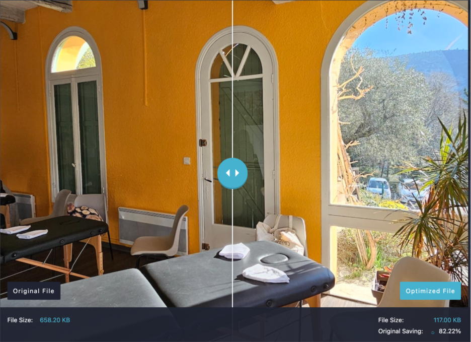 Before/After optimization quality check with Imagify: passed.