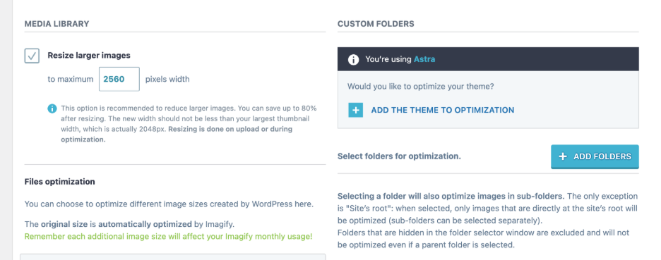 Resize larger images with Imagify