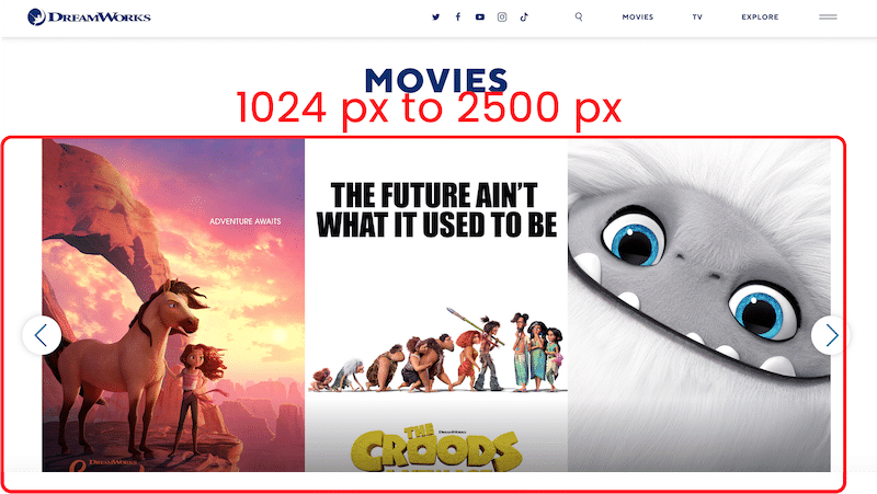 Website slideshow to showcase the current movies - Source: Dreamworks