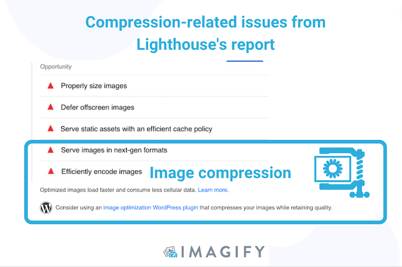 Two PSI opportunities about image compression: Serve images in next-gen formats and efficiently encode images - Source: Imagify