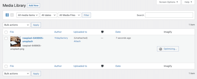 Compressing images individually without losing on quality - Source: Imagify