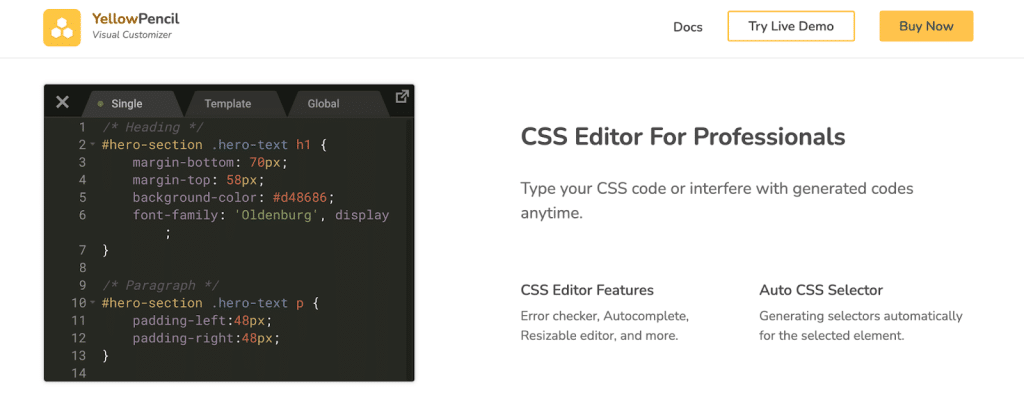 CSS Editor - Source: YellowPencil