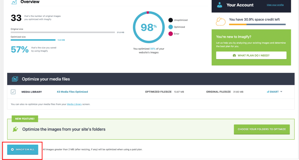 IMAGIFY’EM ALL button - Source: Imagify