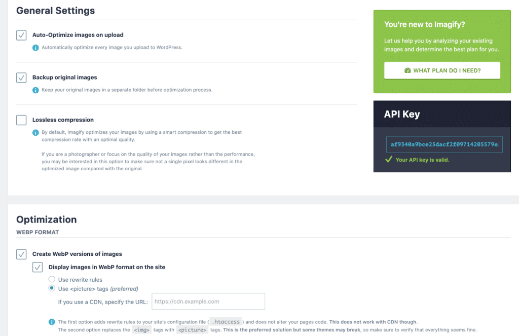 Imagify features (automated compression and WebP conversion) - Source: Imagify