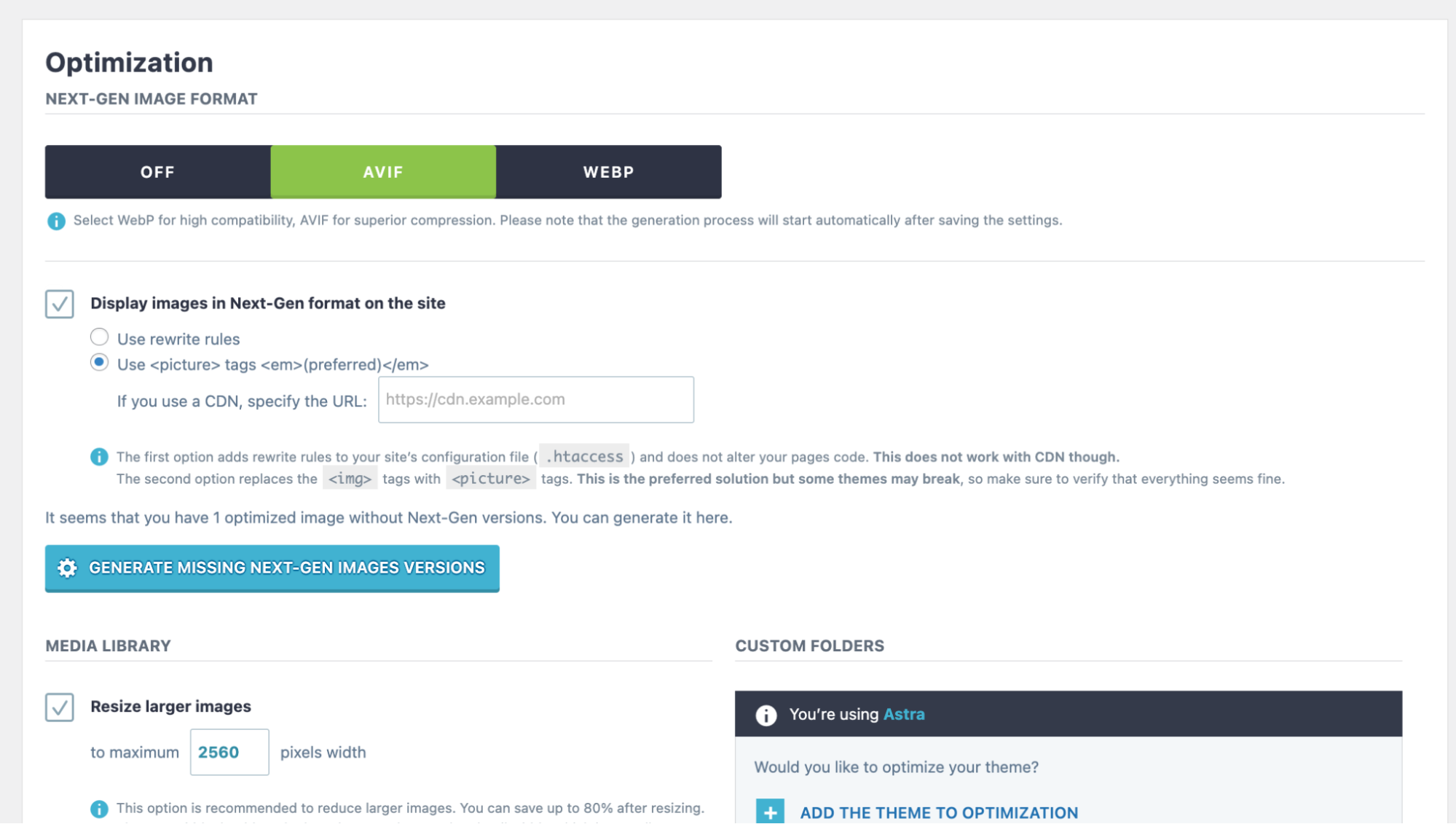 Automatic AVIF and WebP conversion with Imagify - Source: Imagify 
