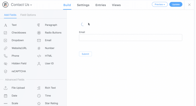 Intuitive drag-and-drop builder to build a quote - Source: Formidable Forms