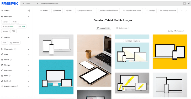 Mockups for showcasing responsive projects - Source: Freepik