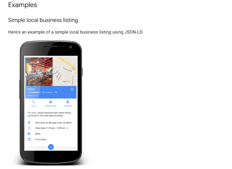 Structured data for a local business = a more engaging layout - Source: Google Structured Data