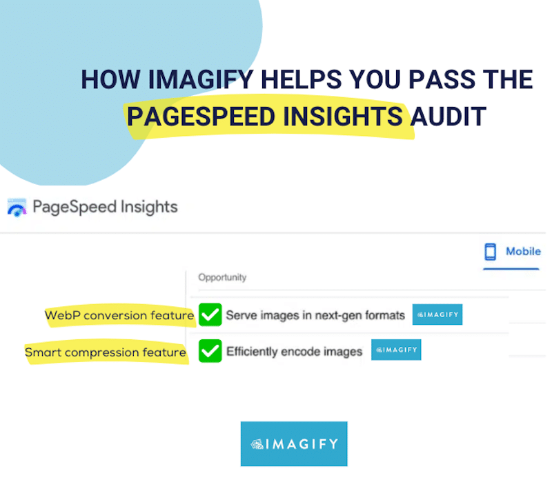 PageSpeed passed metrics with Imagify - Source: Imagify