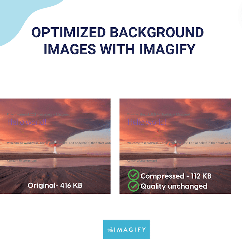 Compression and unaltered quality with Imagify - Source: Imagify