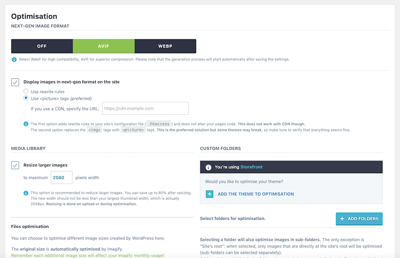 AVIF and WebP conversion - Source: Imagify