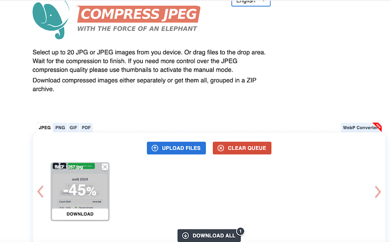 JPEG compression - Source: CompressJPEG