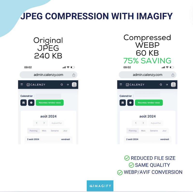 Quality unchanged after compression with Imagify - Source: Imagify