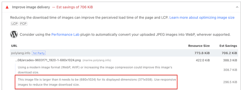 Google recommends you to resize your image to 371x558 px to fit the gallery placeholder on mobile - Source: Google PSI