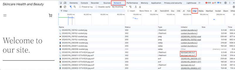 How to check is lazy loading works - Source: DevTools