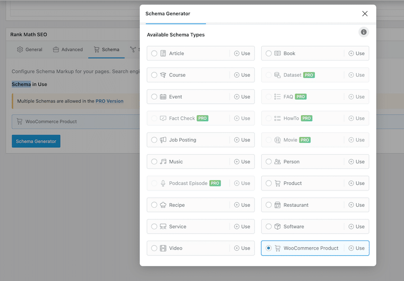 Example of how to structure product data with RankMath - Source: RankMath