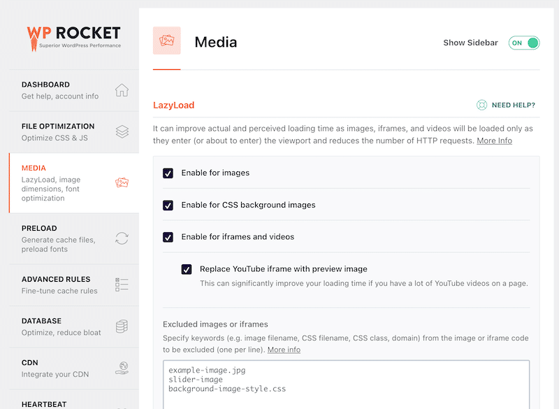 Image optimization features for eCommerce - Source: WP Rocket