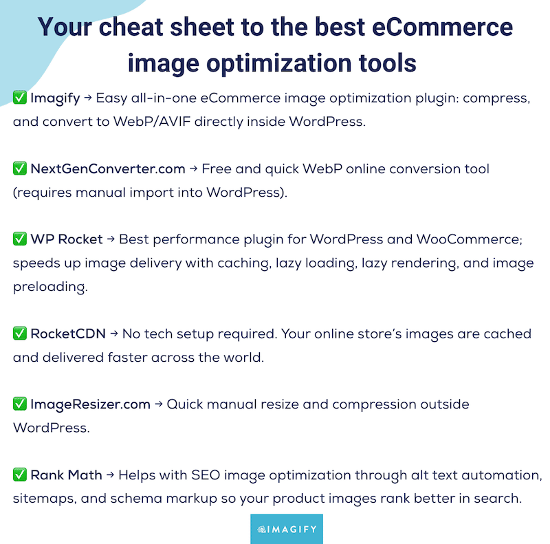 our go-to toolbox for eCommerce image optimization - Source: Imagify