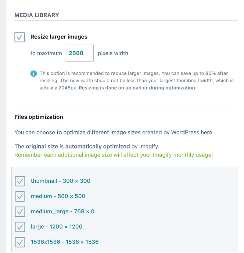 Resize largest images with Imagify - Source: Imagify
