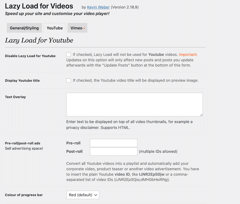 Youtube Lazy load interface - Source: Lazy Load for Videos
