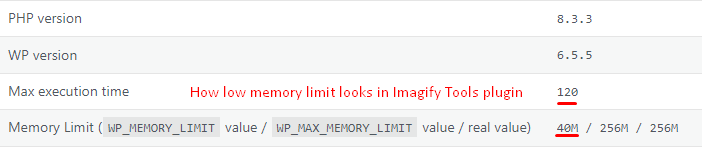 low memory limit